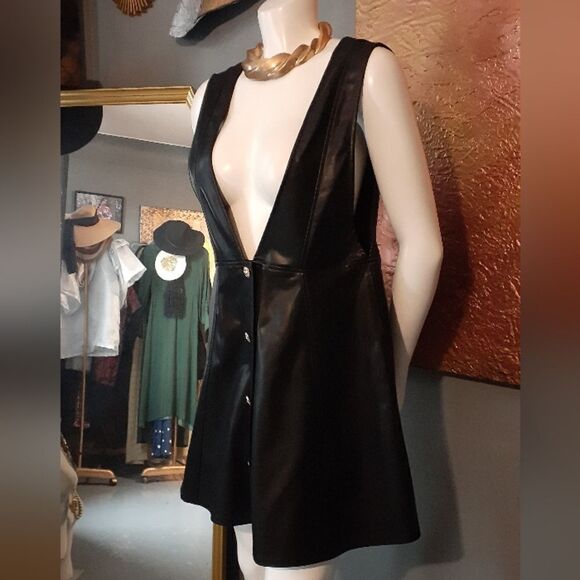 Zara Dresses & Skirts - NWOT Zara Faux Leather Pinafore Dress